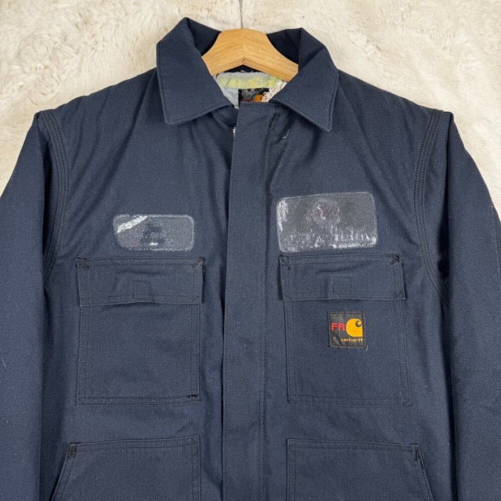 VTG Carhartt FR Quilted Liner Flame Resistant Heavy Duty Canvas Jacket Medium - Picture 2 of 11